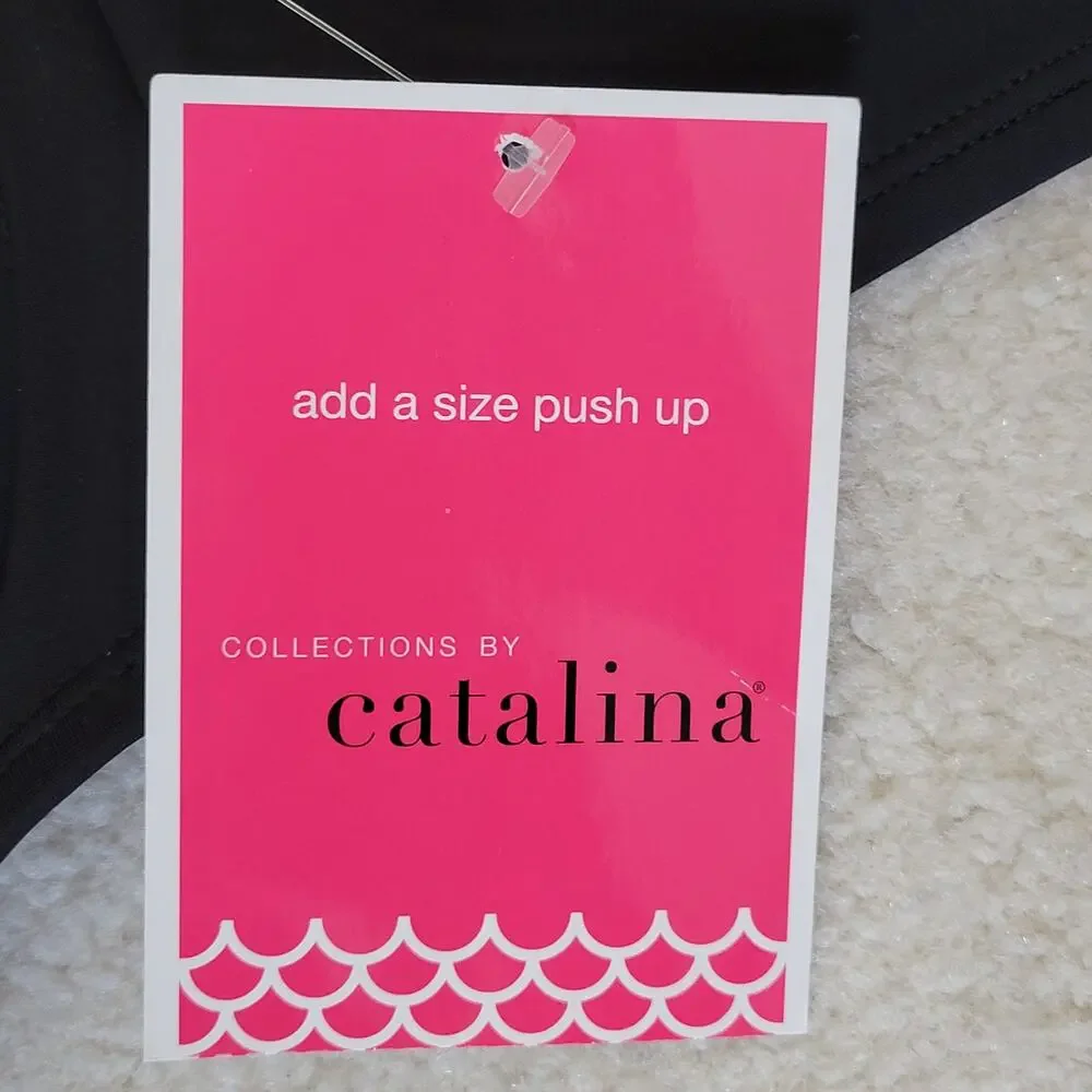 NWT Collection By Catalina Size 32/34D Add A Size Bikini Top Underwire Push Up